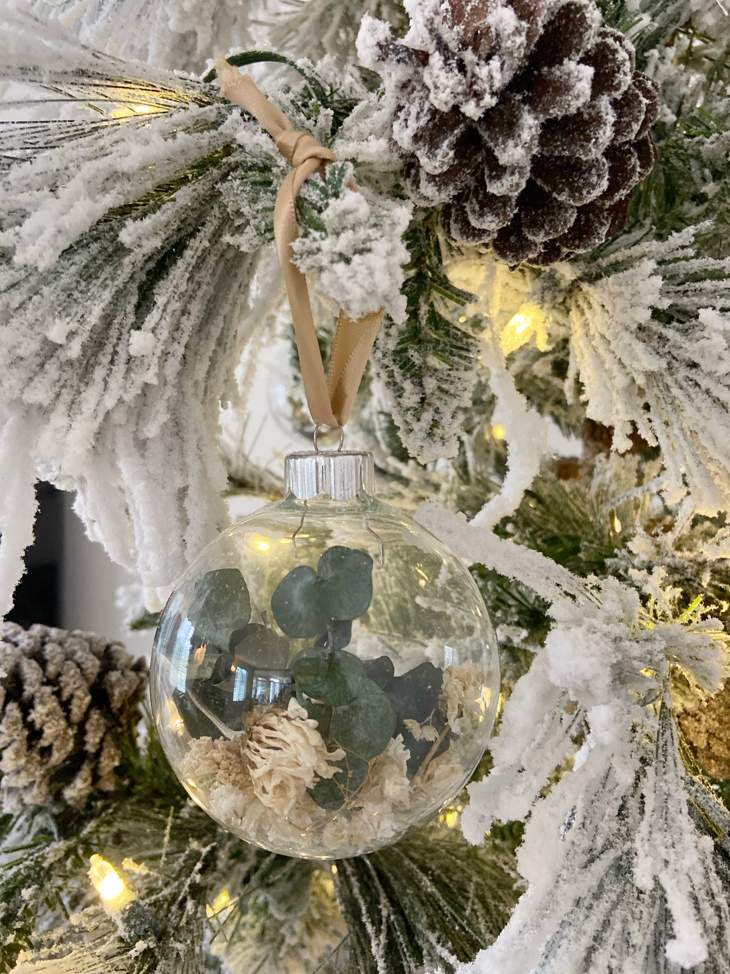 Glass Ornament with Dried Flowers